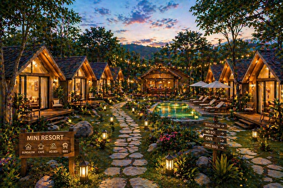 Bungalow dạng dãy (mini resort)