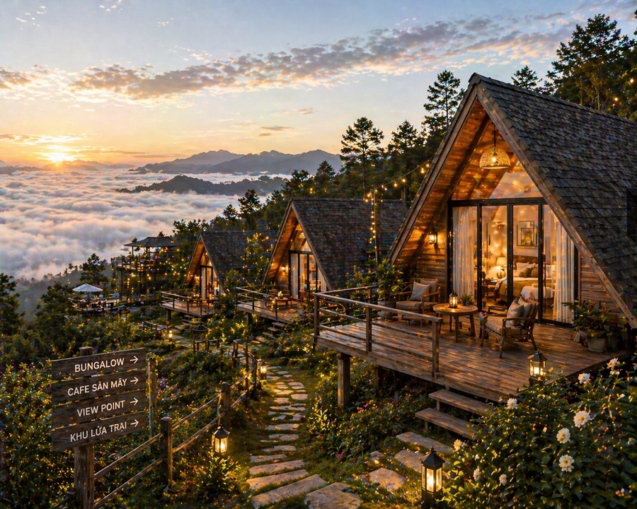 Bungalow đồi núi săn mây