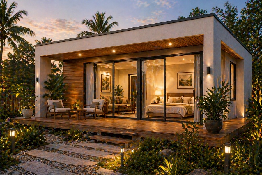 Bungalow hiện đại mái bằng