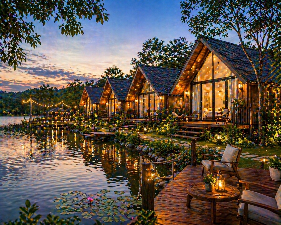 Bungalow hồ, ven nước