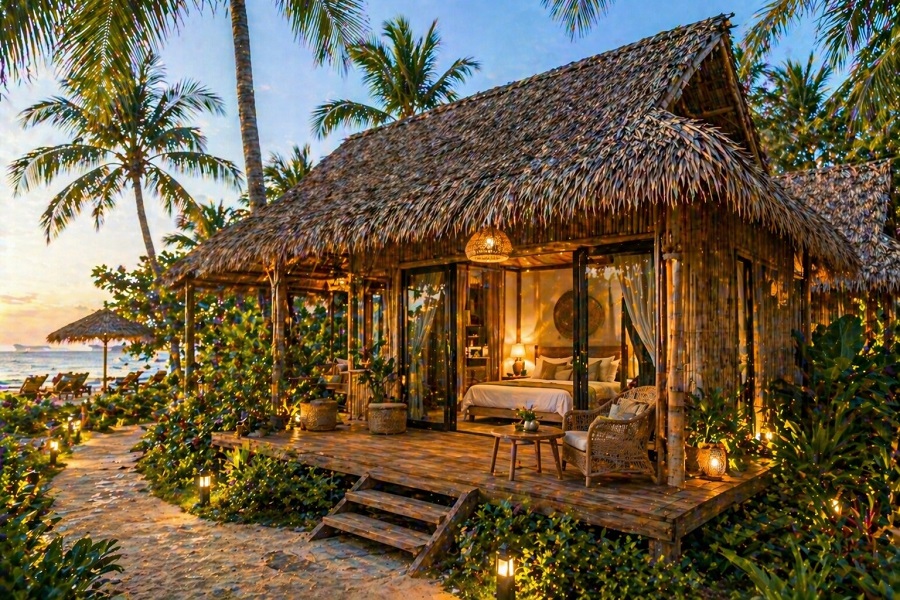 Bungalow mái lá (tropical)