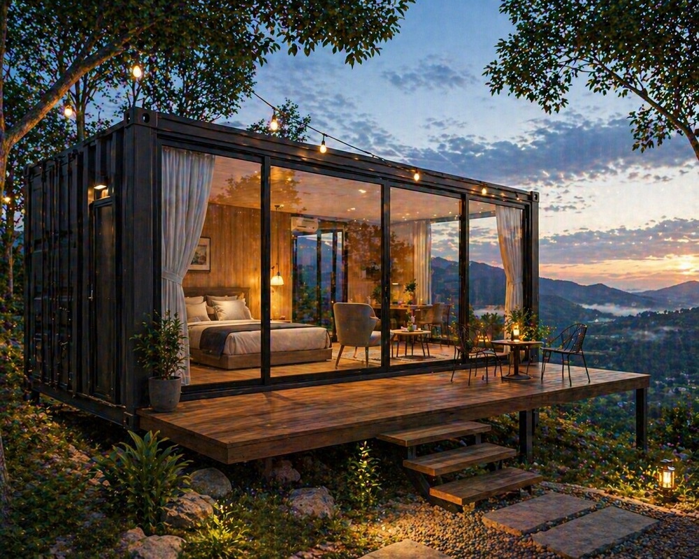 Container homestay view kính