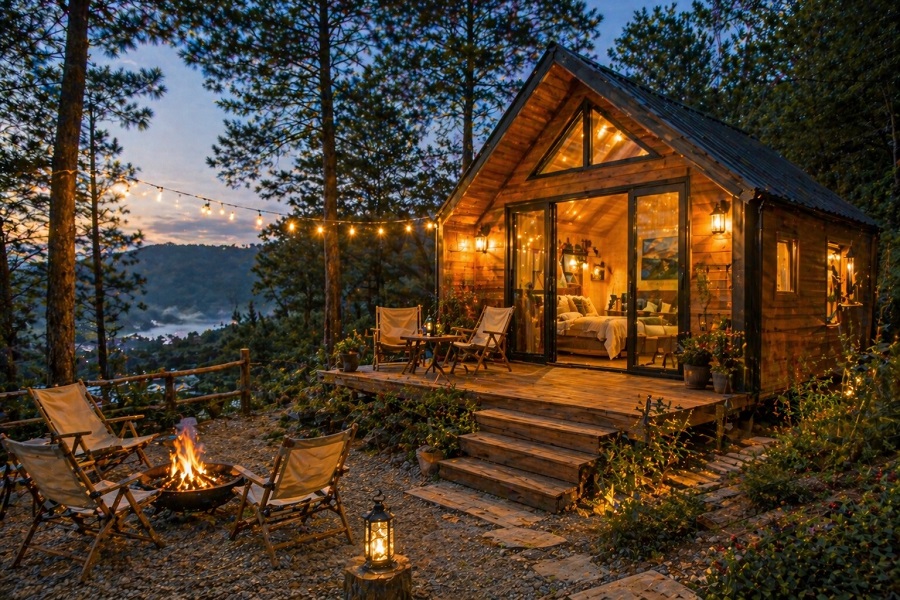 Glamping Cabin (nhà gỗ nhỏ)