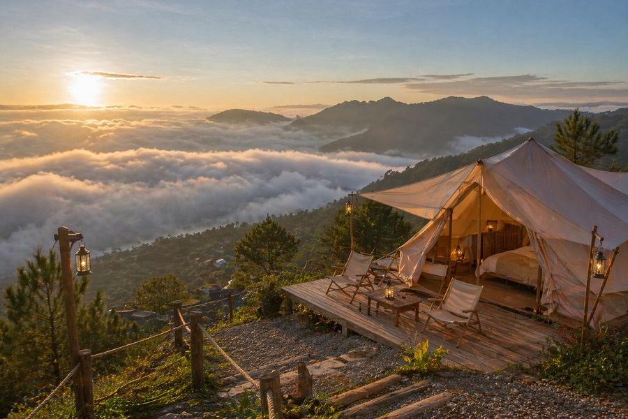 Glamping đồi núi săn mây
