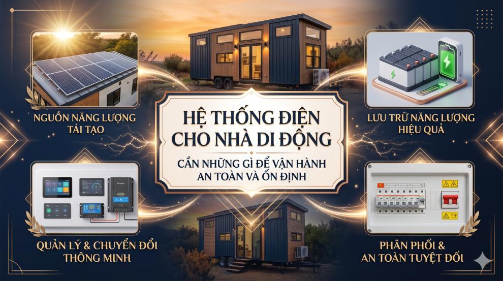 Hệ thống điện cho nhà di động cần những gì để vận hành an toàn và ổn định