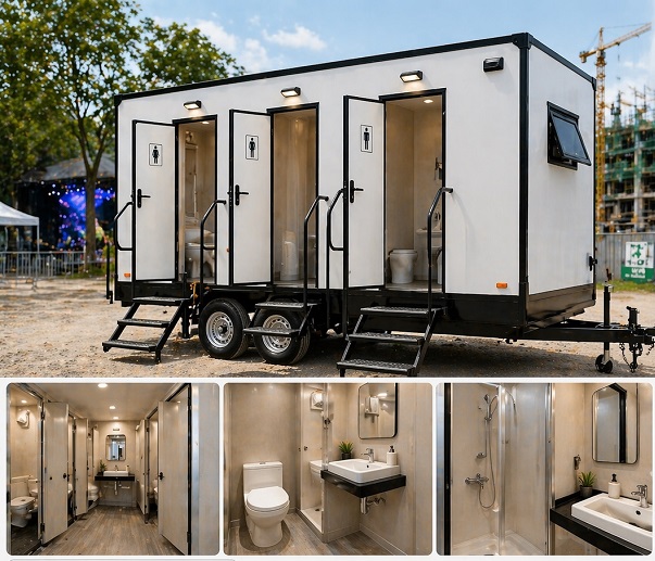 Nhà vệ sinh di động có xe kéo (trailer)