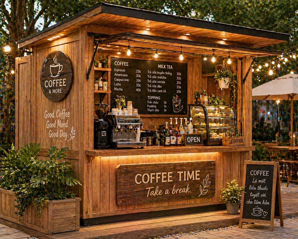 Quầy bán hàng gỗ (phong cách cafe)