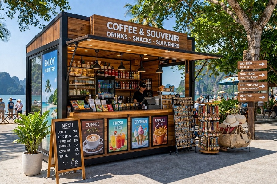 Quầy bán hàng tại khu du lịch
