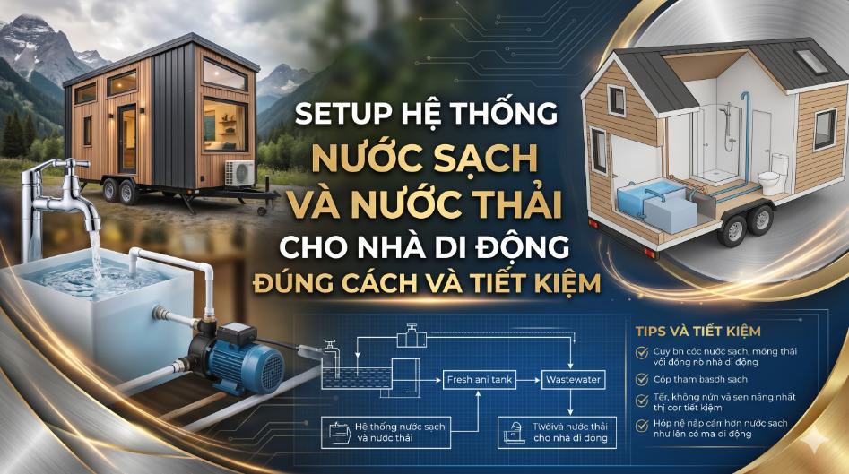 Setup hệ thống nước sạch và nước thải cho nhà di động đúng cách và tiết kiệm