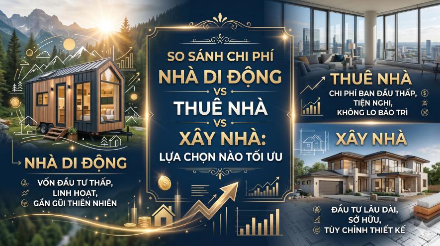 So sánh chi phí nhà di động vs thuê nhà vs xây nhà: lựa chọn nào tối ưu
